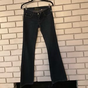 Bebe Y2K low rise dark wash jeans